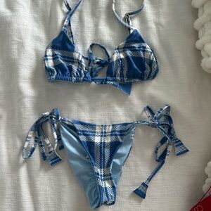 Ancora swim gingham blue bikini set